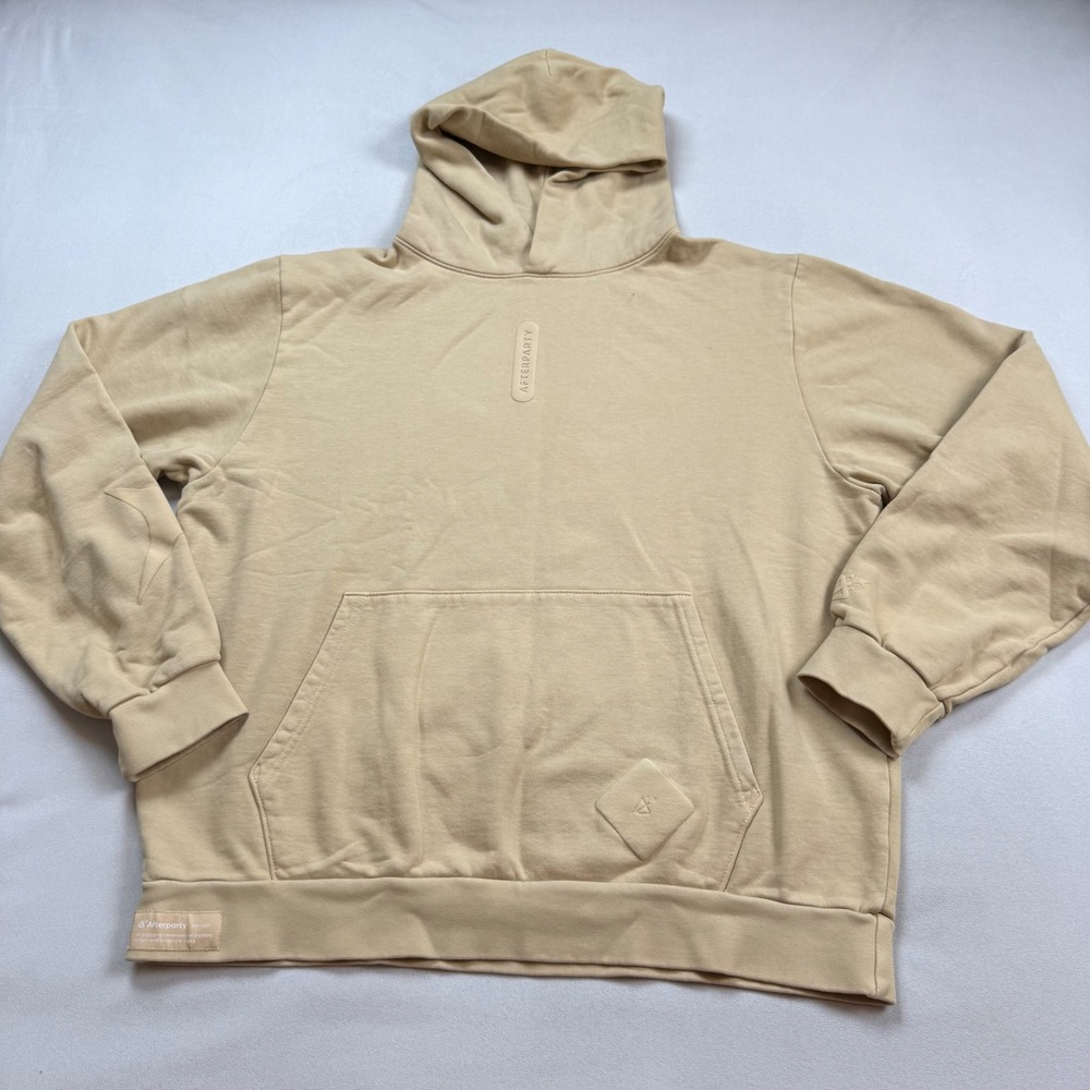 Afterparty Web3 Exclusive Tan Beige Embossed Cotton Hoodie Mens 2XL Made in USA